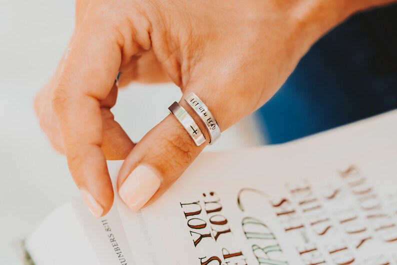 Let Him Lead, Faith Wrap Ring, Christian Gift, Adjustable Nickel-Free Jewelry image 19