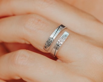 Lavender Wrap Ring, Adjustable Nickel-Free Mindfulness Ring