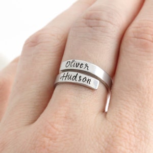 Personalized Name Ring for Mom, Wrap Ring with Names, Gift from Husband, Mother's Day Gift for Mom image 3