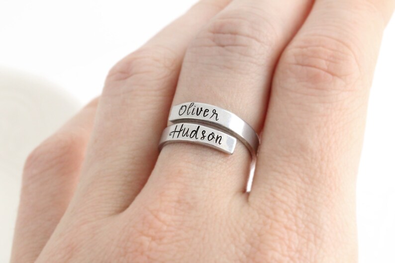 Personalized Name Ring for Mom, Wrap Ring with Names, Gift from Husband, Mother's Day Gift for Mom image 3