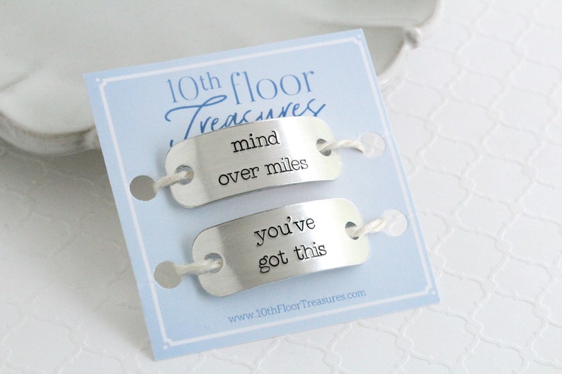 Mind Over Miles Shoe Tags, Gift for Runners, Marathons image 2