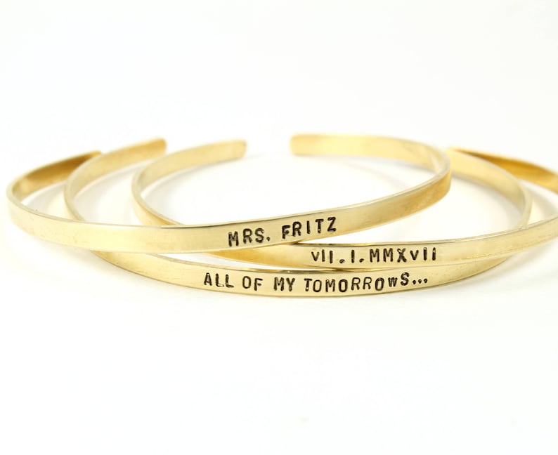 Anniversary Gift Wedding Jewelry for Bride Gold Rose Gold Silver Cuff Bracelets Stack Wedding Bracelet
