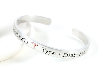 Custom Medical Alert ID Bracelet, Hypoallergenic and Nickel-Free