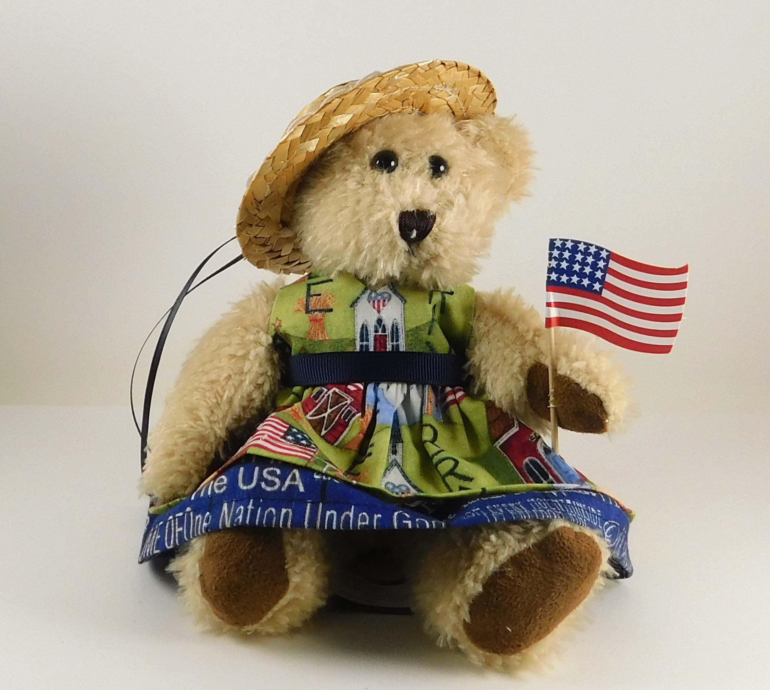 Patriotic Teddy Bear With Flag: Americana Home Decor - Etsy