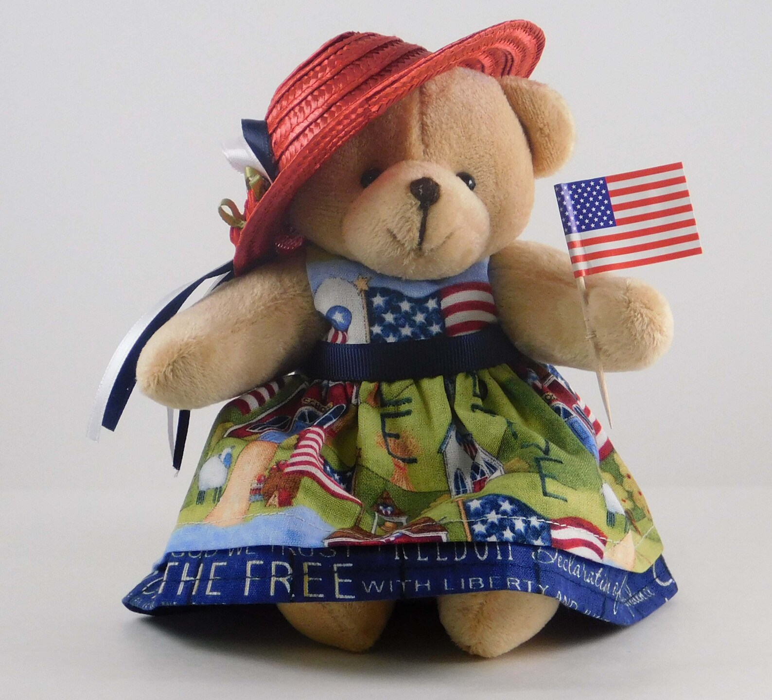 Patriotic Décor Teddy Bear With Flag 4th of July Americana | Etsy