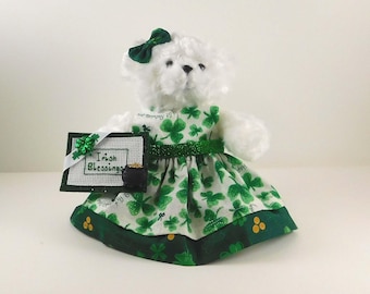 St Patrick&#39;s Day Teddy Bear: Irish Blessings Shamrock Decor