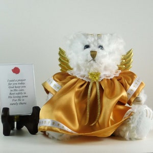 Spiritual and Inspirational Gift for Encouragement and Comfort, Angel Bear with Prayer Poem for Illness or Difficult Time image 2