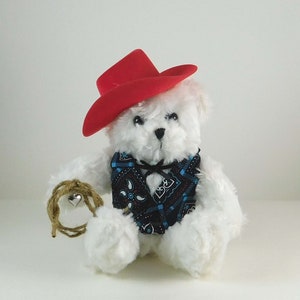 Cowboy Plush White Bear: Western Decor, Valentine&#39;s Gift