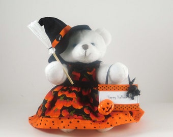 Halloween Party Décor or Fall Mantle Decorations, Pumpkin Witch Decorations for Your Home, Bear Gift for Women