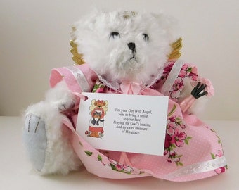 Get Well Soon Gift, Teddy Bear Angel as Get Well Gift, Get Well Gift for Surgery, Get Well Gift Idea for a Woman