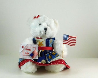 Fourth of July Decorations Plush Bear, Patriotic Fireworks Gift and Holiday Décor for your Living Room,  Country Décor for your Home