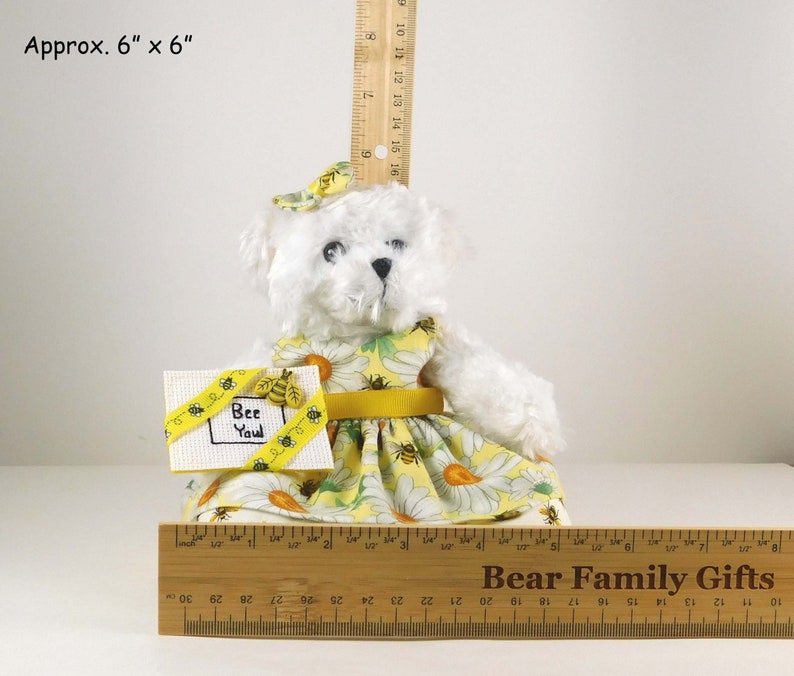 Be Yourself Encouragement Gift, Daisy Gifts for Women, Daisy Home Decor, Bee You Uplifting Gift with White Plush Bear image 5