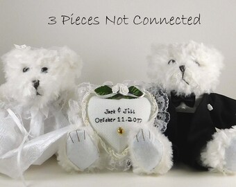 Personalized Wedding Gift with Teddy Bears, Wedding Teddy Bears for Couple, Newlyweds Gift using Teddy Bear Bride and Groom