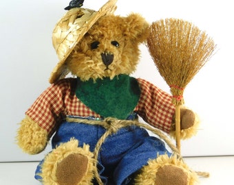 Scarecrow Teddy Bear Fall Décor Gift Idea, Autumn Decorations, Autumn Table or Mantle Décor , Fall Decorations for Your Home