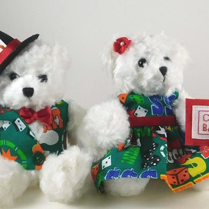 Casino Couple Teddy Bear Gift: Gambler Party Decor