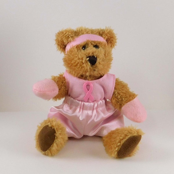 Breast Cancer Fighter, Golden Brown Teddy Bear Boxer for Cancer Patient to Encourage them to Fight Through Treatment, Funny Gift for Woman