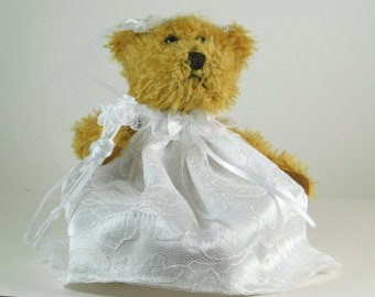 Teddy Bear Bride Special Wedding Gift Idea,  Bridal Bear Gift for Bridal Shower, Plush Bride Bear Engagement Gift