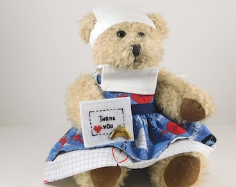 Gift for Nurse to say Thank You and Show Appreciation, Gift for Mother’s Day, Beige Plush Teddy Bear Gift, Favorite Nurse Gift