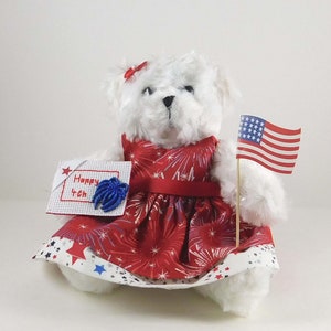 Fourth of July Decorations Plush Bear, Patriotic Fireworks Gift and Holiday Décor for your Living Room,  Country Décor for your Home