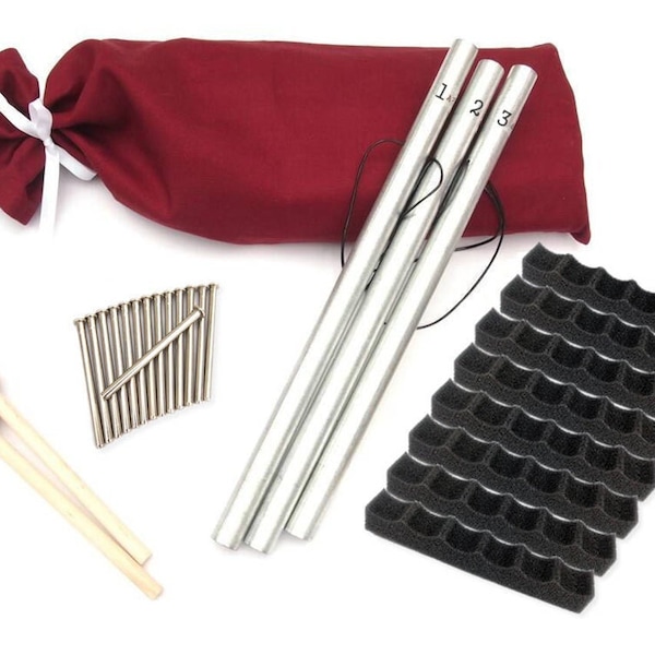 Pipe Chimes, Bag, Metal Strikers, Holders, Mallets