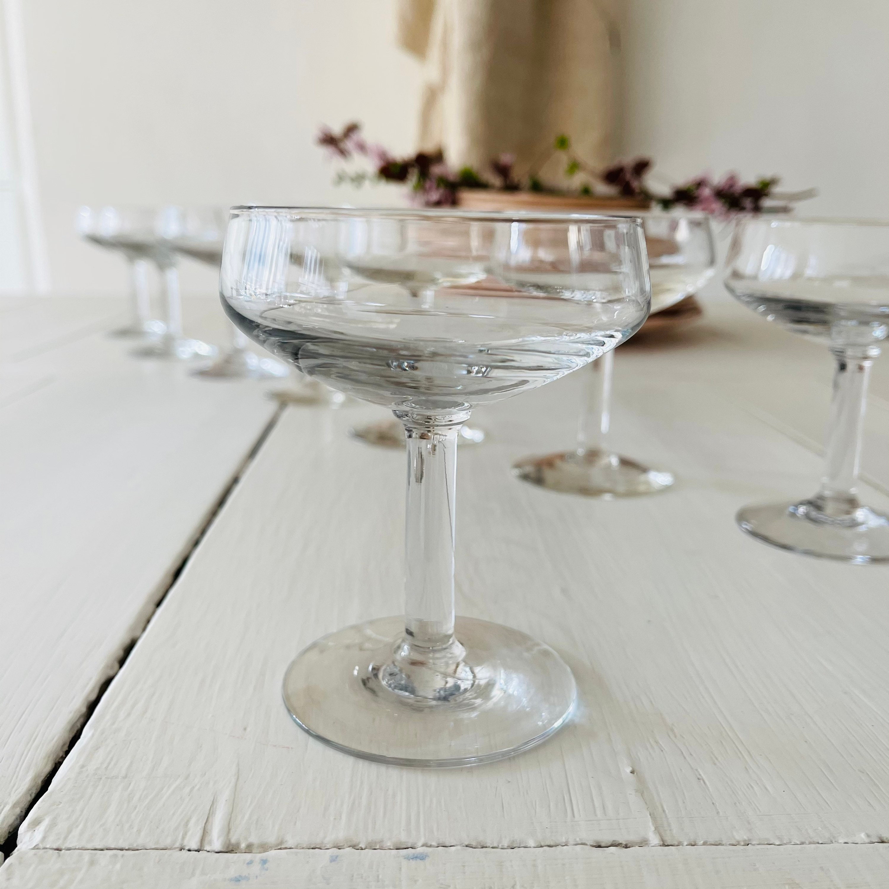 Pair French Antique Crystal Champagne Saucers Champagne Etsy