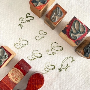 Kies! Franse antieke monogramstempel uitzet 'G', borduurstempel