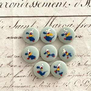 8 boutons de canard vintage français peints à la main image 1