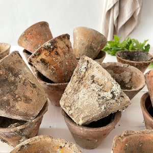 French Antique Pine Resin Handmade Terracotta Pot, Plant Pot, Candle Making