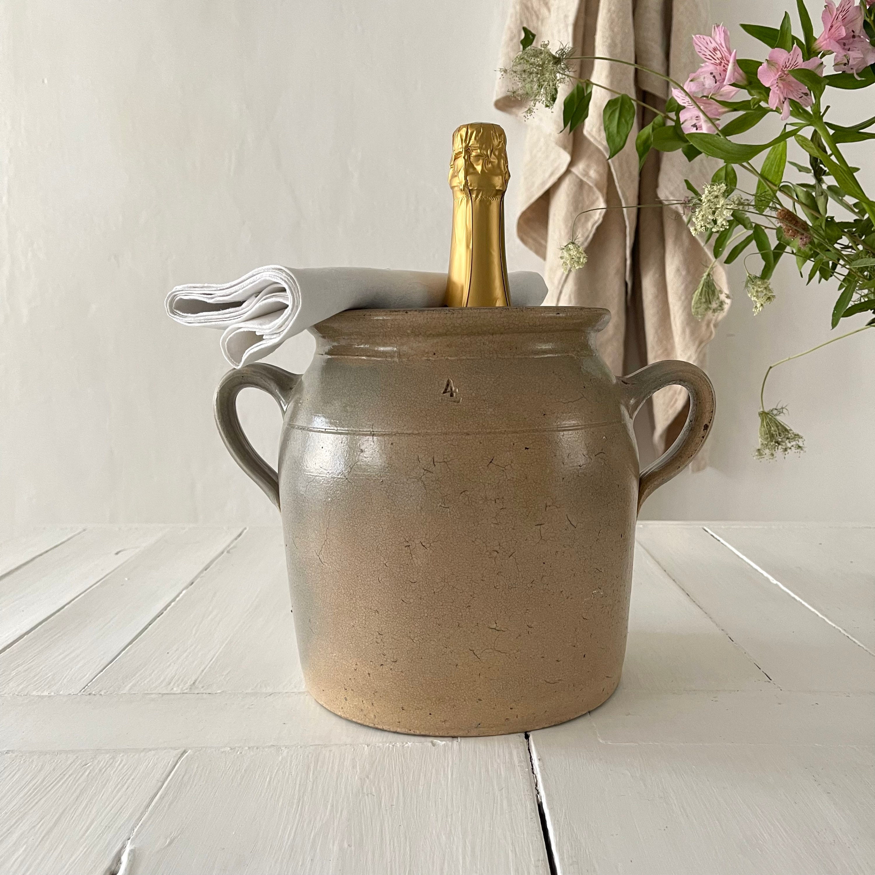 xl 6 L + Français Pot à Croûte Émaillé Antique Fait La Main, Confit