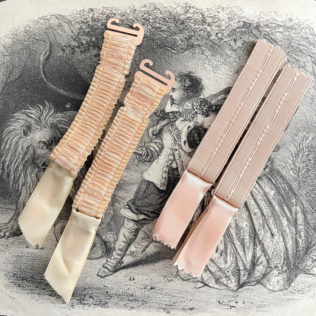 2 Pairs French Vintage Suspender Clips, Jarretelles Boutonnières Etsy