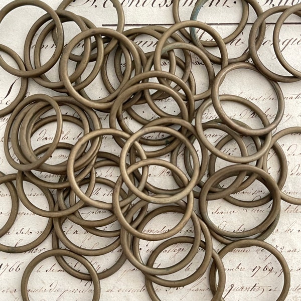 1 3/8" French Antique Solid Brass Cafe Curtain Rings, Jewellery Making