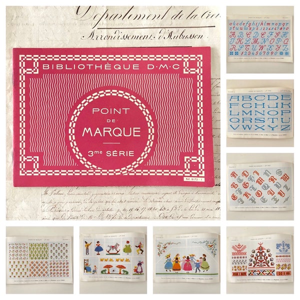 French Vintage DMC  'Point de Marque' 3me Série Cross Stitch, Alphabet.. Booklet