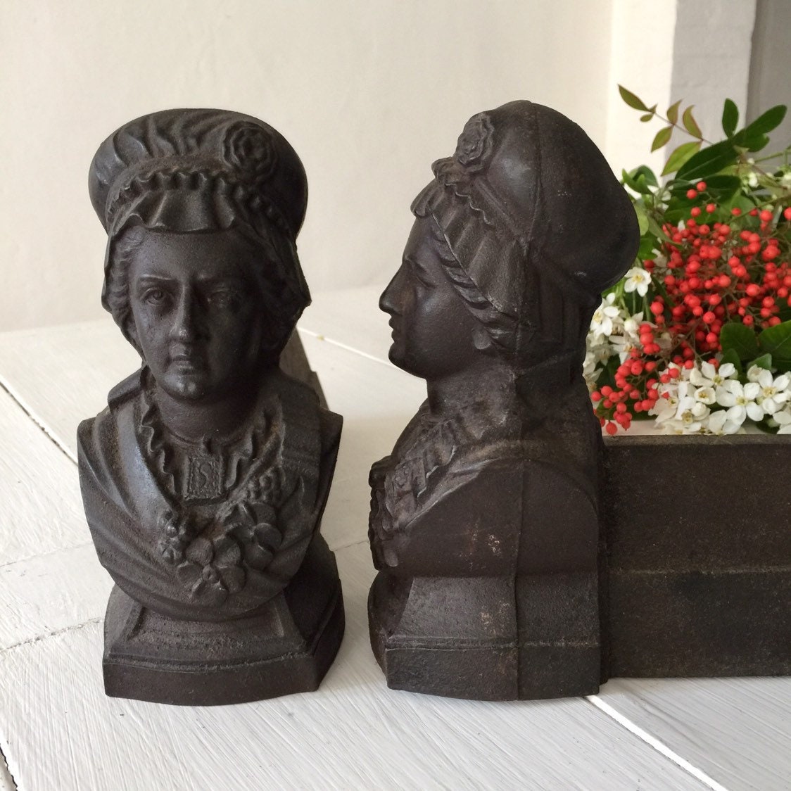 Français Andirons Antiques, Chiens de Feu, Chenets