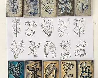 French Vintage School Stamp Block - Flora & Fauna
