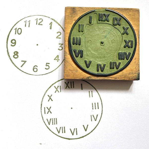 2 in 1 French Vintage School Stamp - Clock, Tell the Time