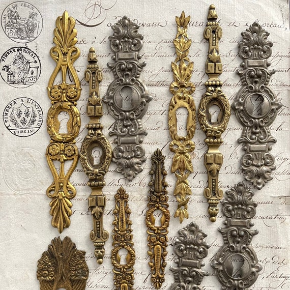 French Antique Gilded Escutcheon Plate Listing 4 Etsy Australia