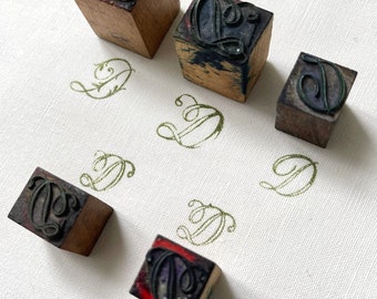 Choose! 'D' French Antique Monogram Stamp Trousseau, Embroidery Stamp 'D'