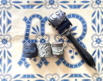 French Antique Embroidery Roller Stamp & 3 Extra Barrels