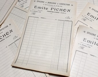 10 French Vintage Invoices