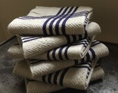 6 Unused French Vintage Linen Napkins, Kitchen Towels, Tea Towels