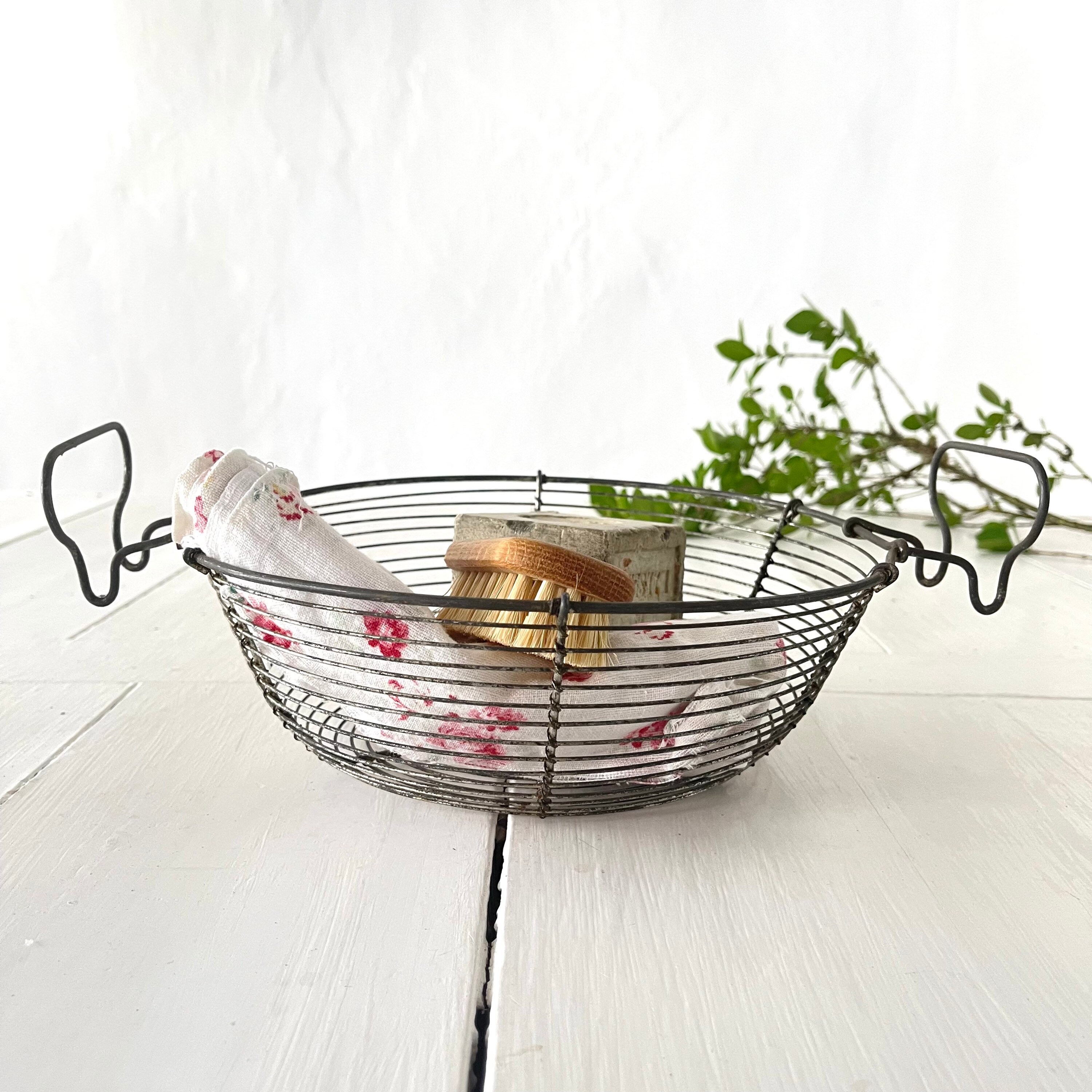 French Antique Wire Basket Etsy