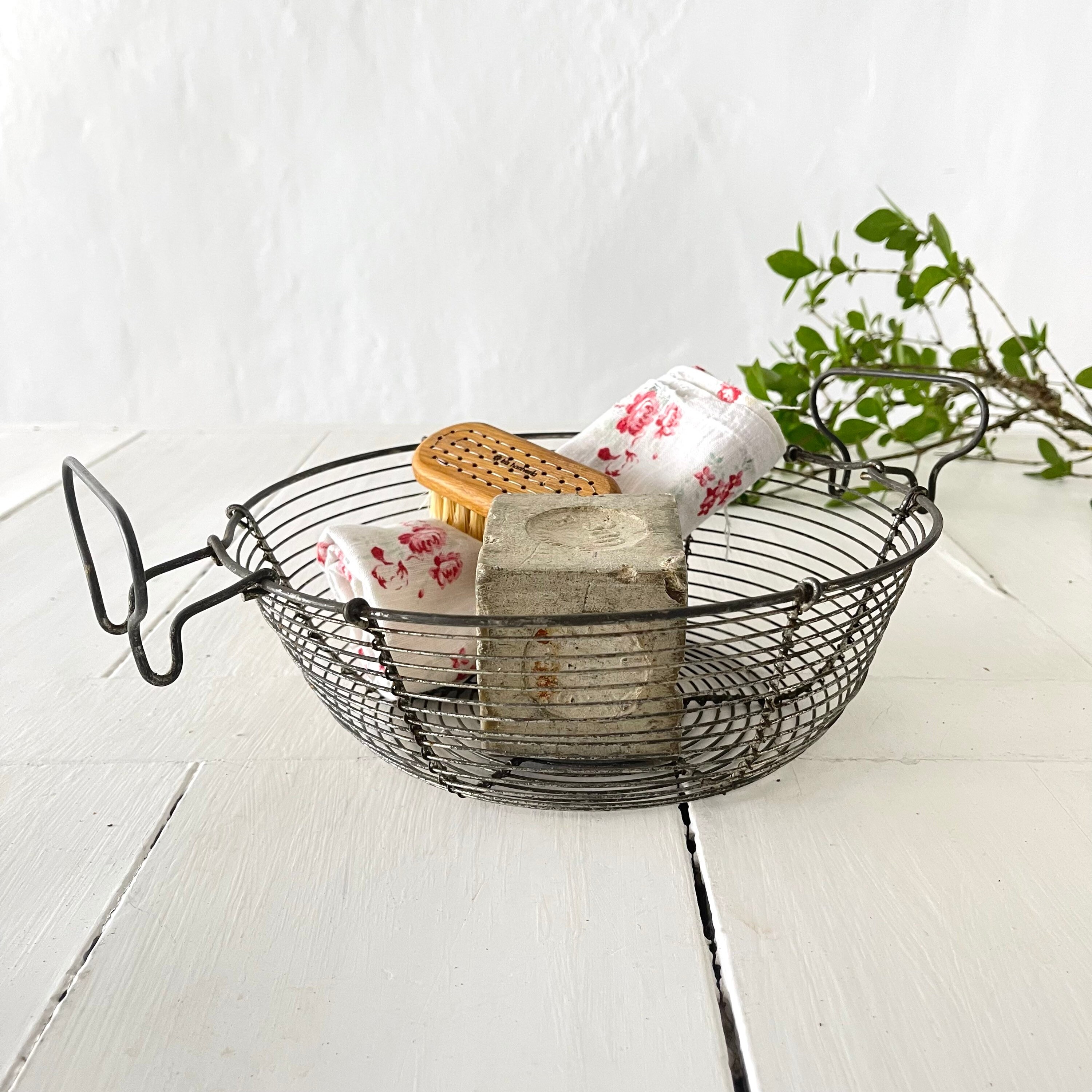 French Antique Wire Basket Etsy