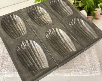 French Vintage Madeleine Pan, Industrial, Madeleine Mould, Cake Tin