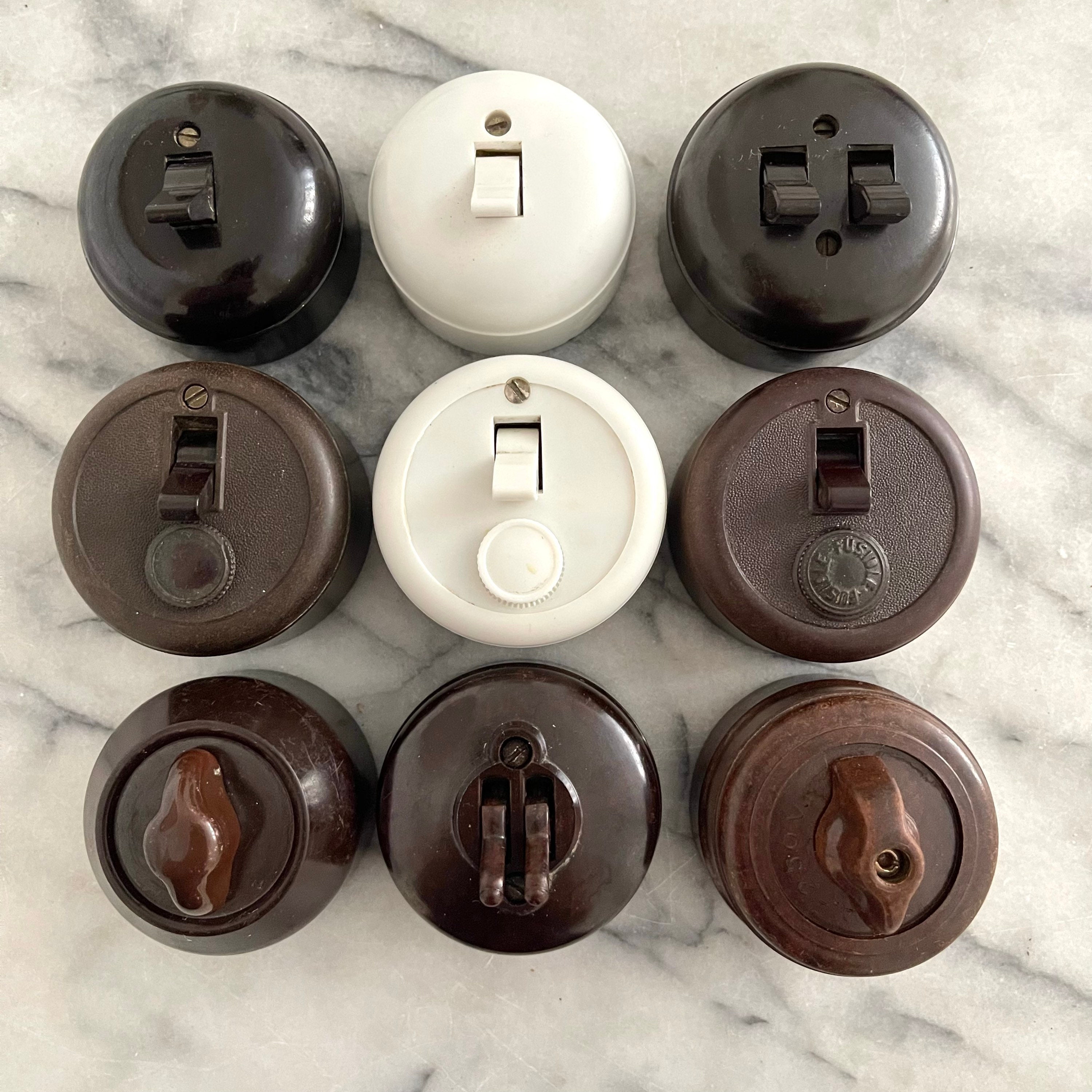 Français Commutateur de Lumière Bakelite Vintage