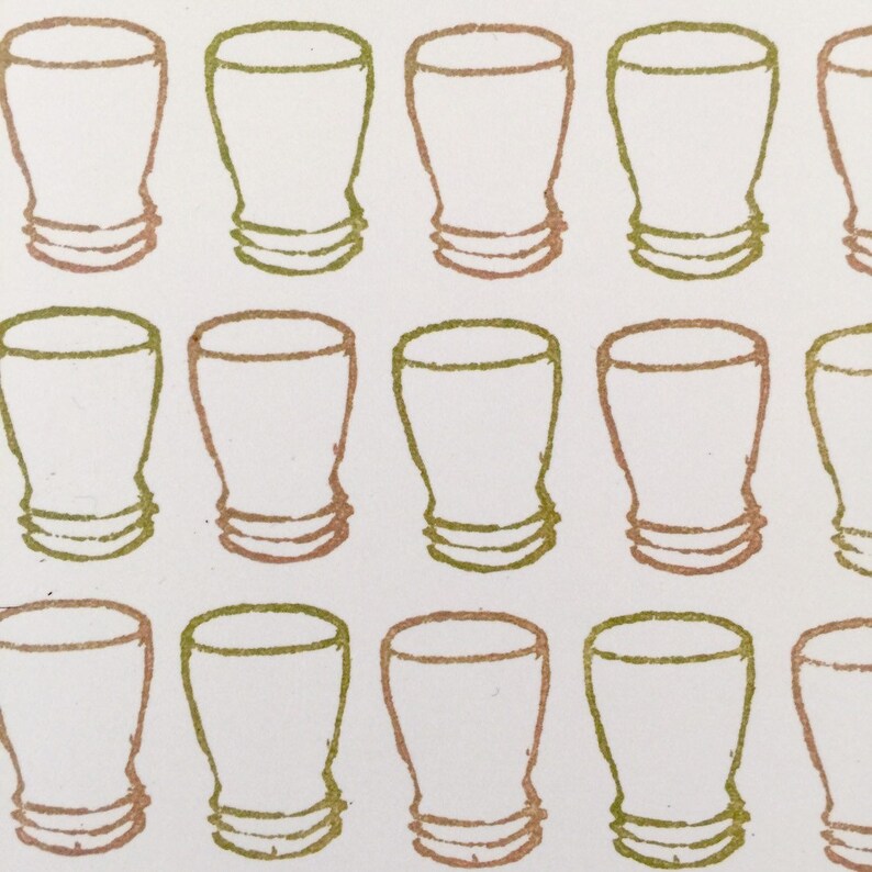 Handmade Vintage French School Stamp Beer Glass