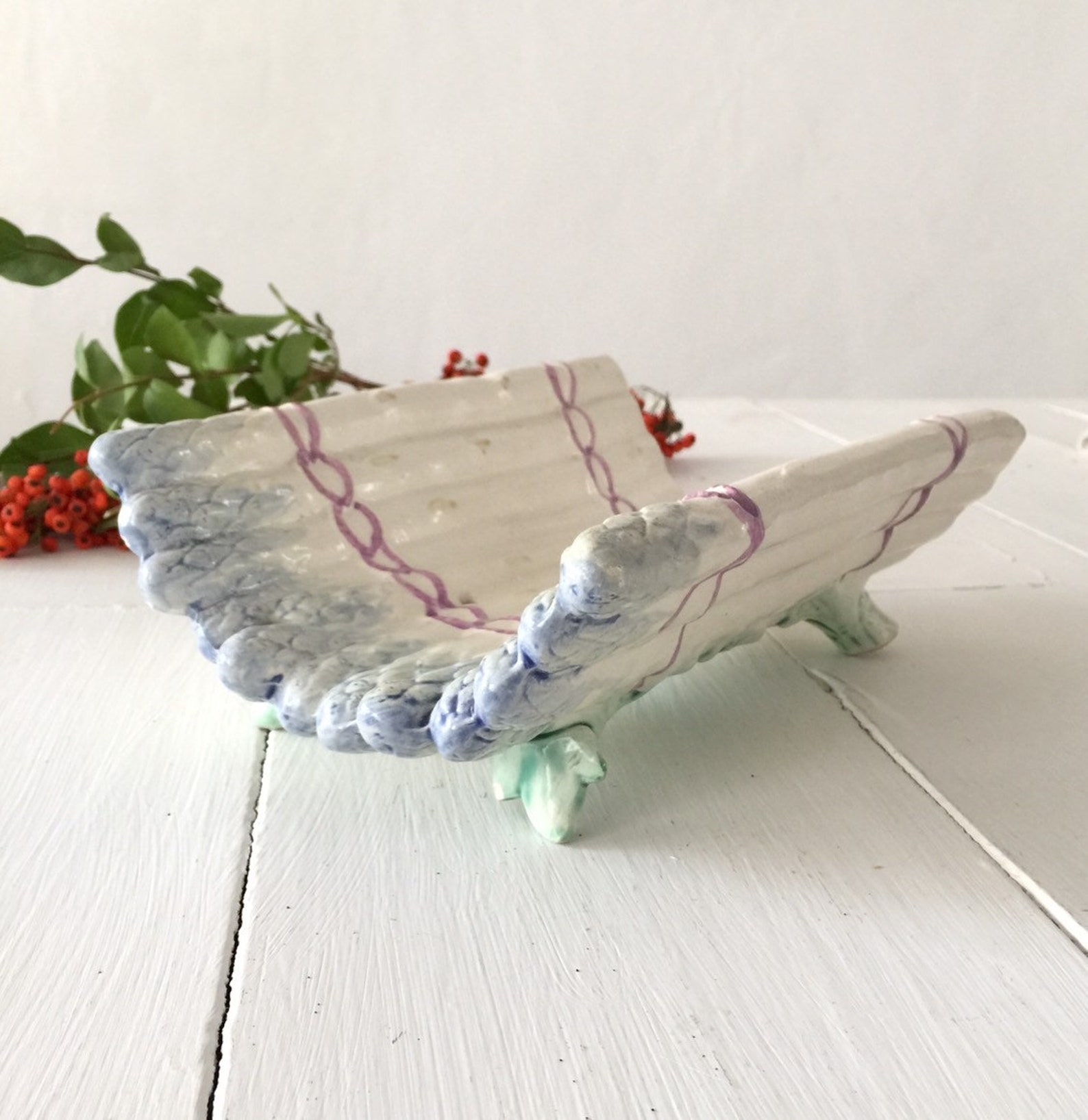 French Antique Majolica Asparagus Cradle Asparagus Dish Soap Etsy