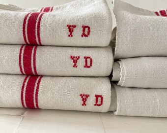 Choose! French Antique Stripey Torchons, VD or YD Monogram