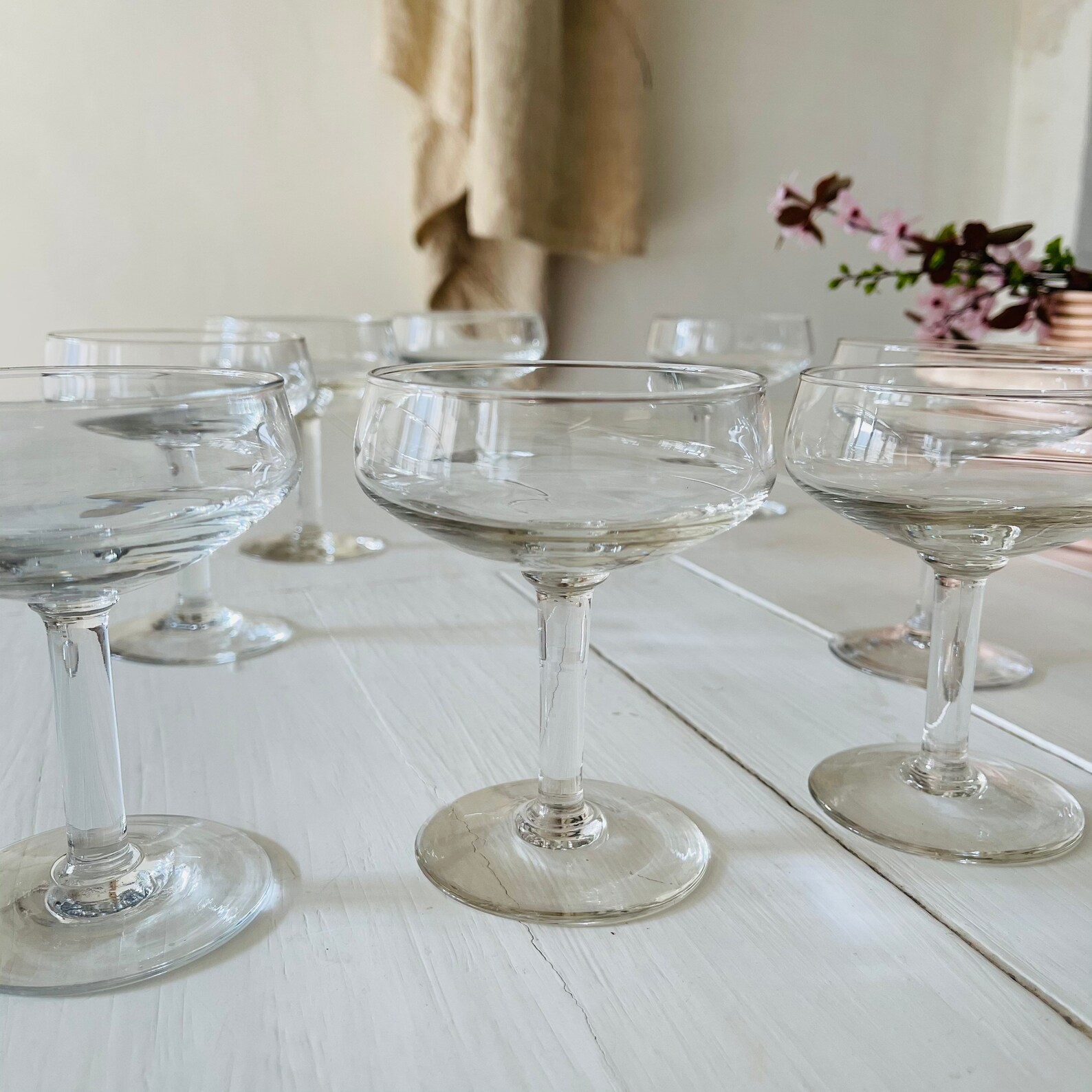 Pair French Antique Crystal Champagne Saucers Champagne Etsy UK