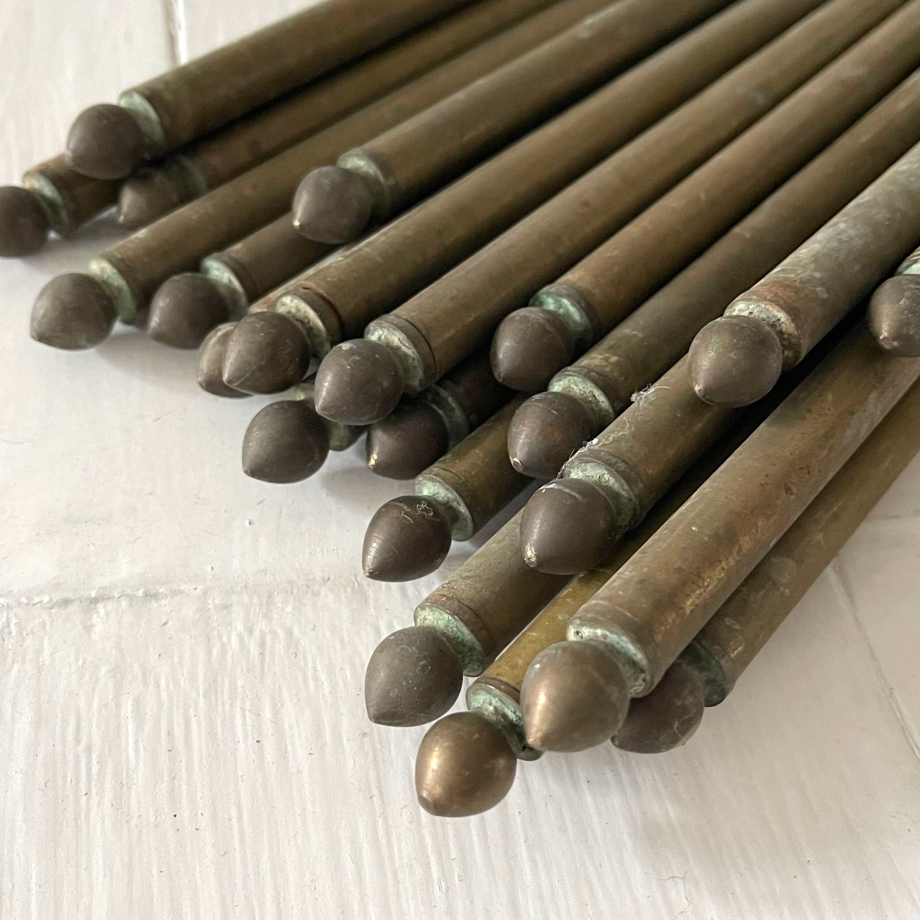 Français Antique Brass Cafe Rods, Barres d'escalier, Cintres d'image