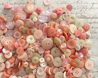 Pretty Dress Button 716 in Diameter Set of 50 Bright Pink Crape Mrytle Vintage Buttons